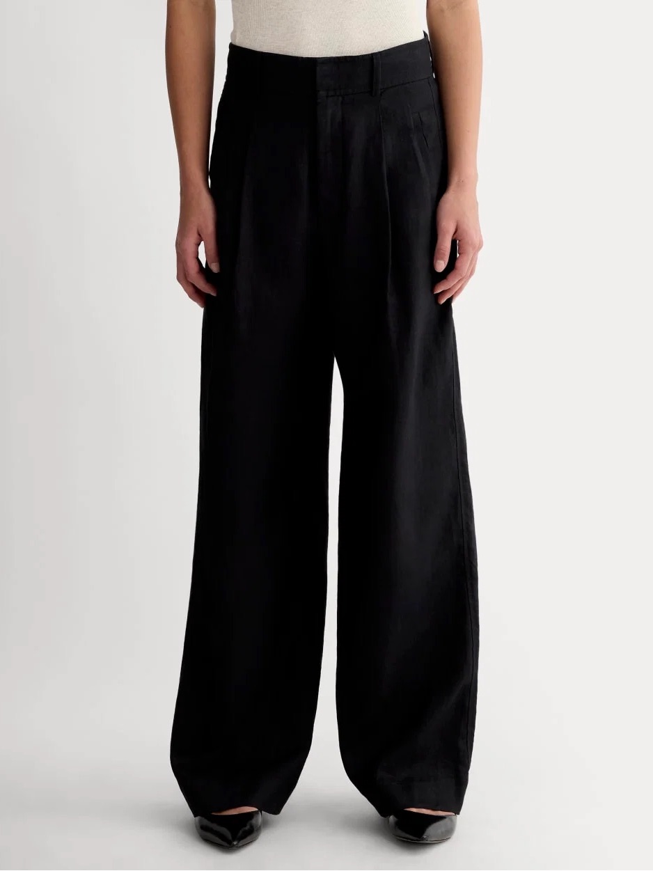 Everlane Way High Drape Wide Leg 100% Linen Trousers